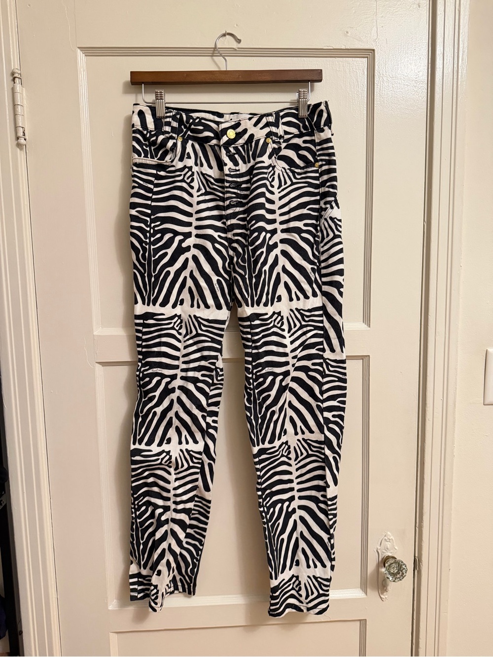 House of Sunny Zebra Print Crop Pants - Black & White - Picture 2 of 4